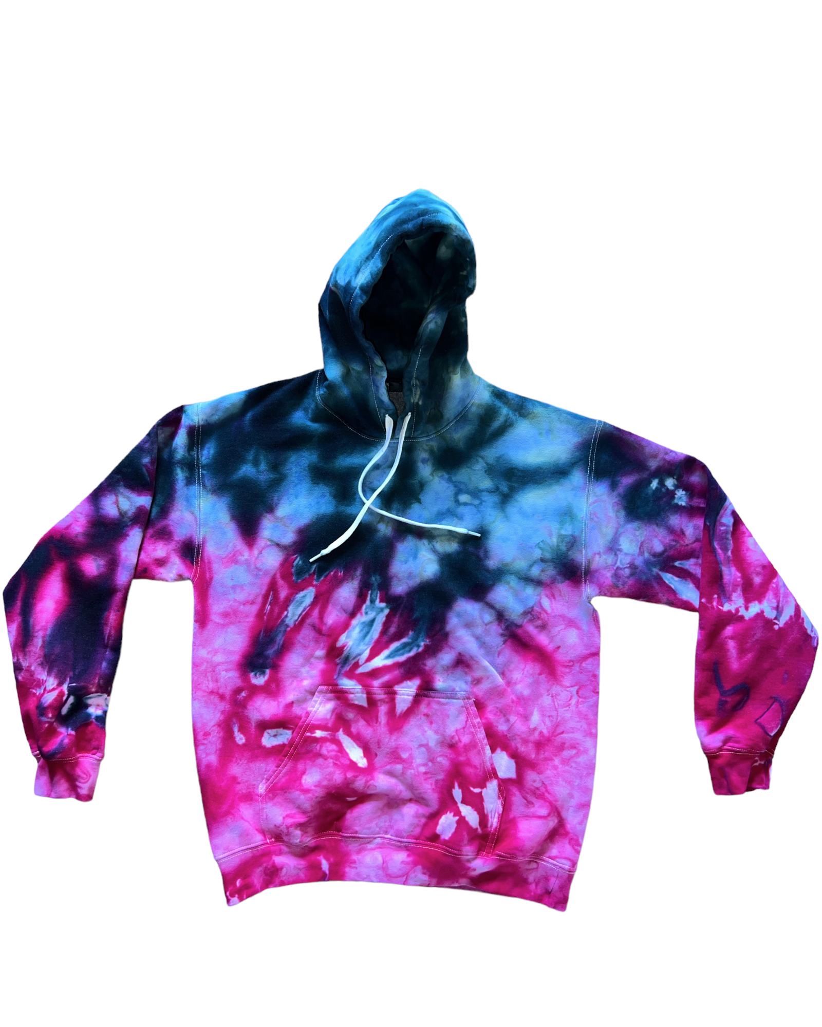 Blue/ 2024 pink ice dyed sweatshirt.